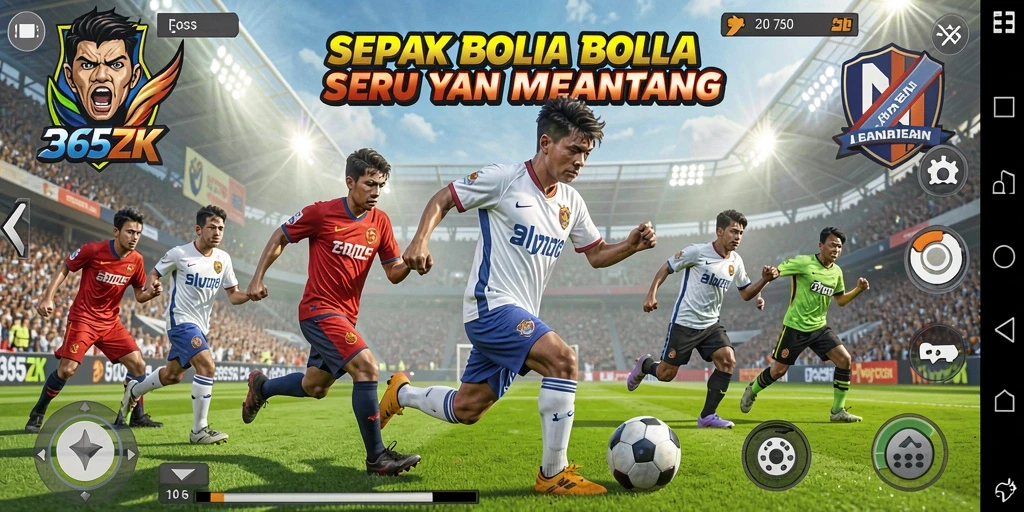 Tampilan gameplay menarik dari 365ZK dengan aksi sepak bola yang intens.
