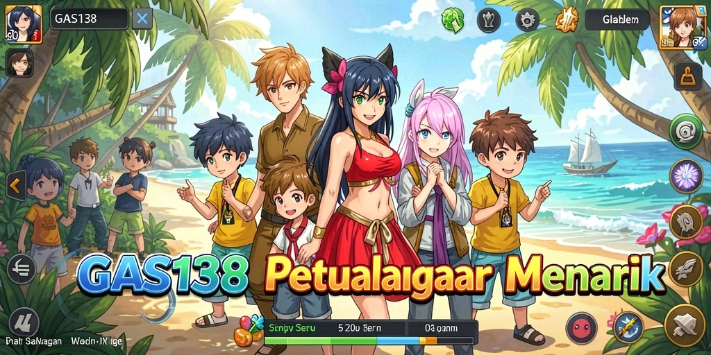 Tampilan gameplay menarik penuh karakter anime yang berwarna.