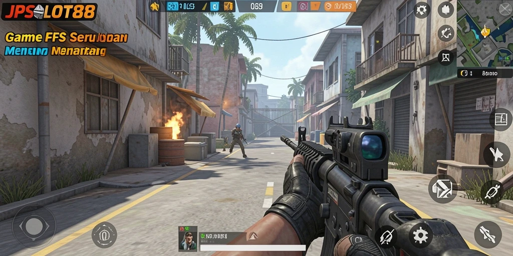 Screenshot gameplay JPSLOT88 menampilkan aksi seru dalam FPS.