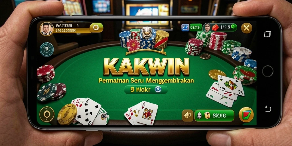 Screenshot KAKWIN menampilkan permainan poker yang mendebarkan dengan tampilan grafis yang menarik.