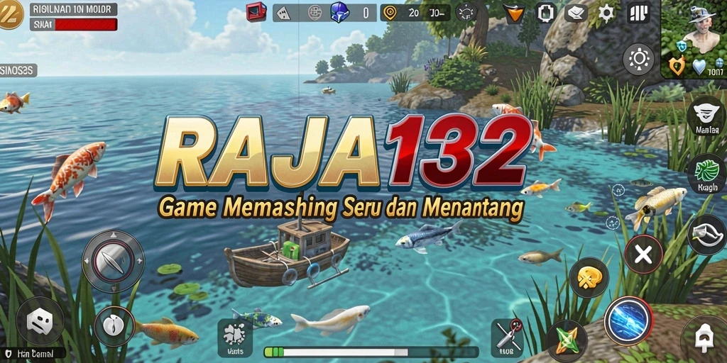 Screenshot gameplay RAJA132 menunjukkan aksi memancing yang menarik dan grafis menawan.