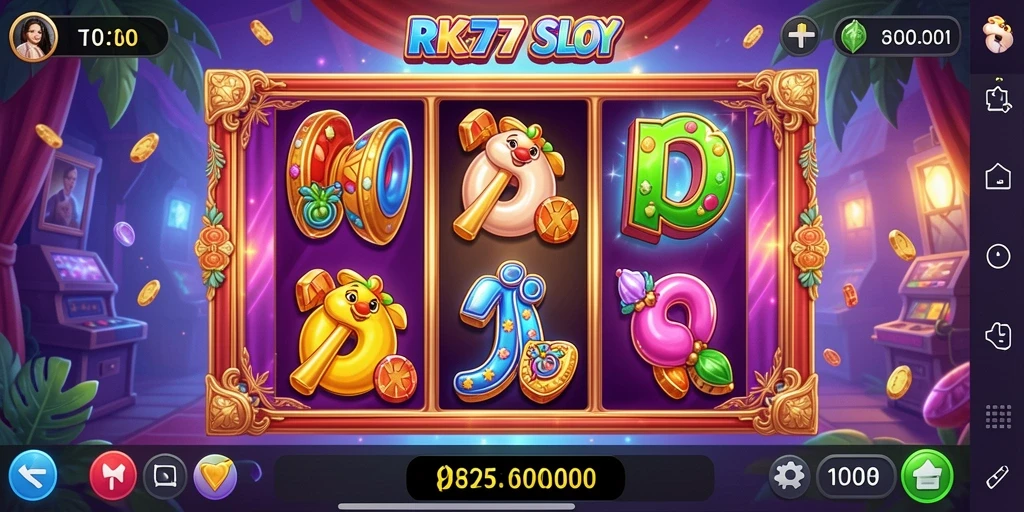 Tampilan gameplay RK77 yang seru dan penuh warna.
