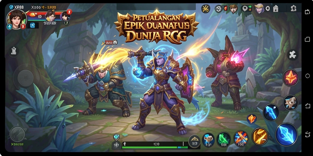 Menampilkan aksi seru dalam pertempuran RPG di XR88.