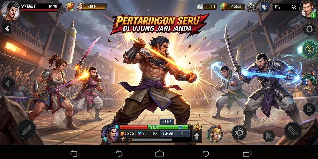 Gambaran grafik menawan dalam pertarungan YYBET.